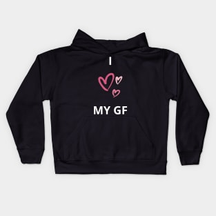 i heart my girlfriend gf - I love my girlfriend gf wholesome love design Kids Hoodie